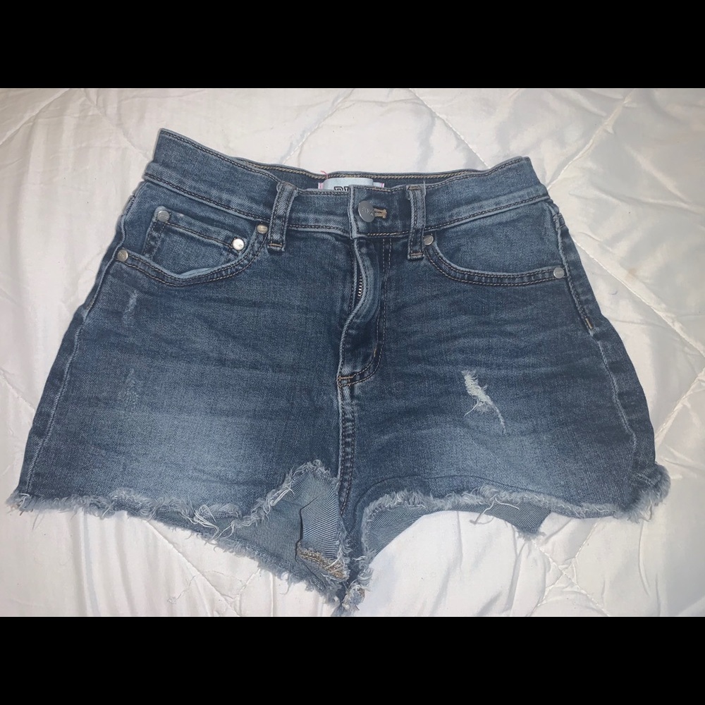 High waisted jean shorts